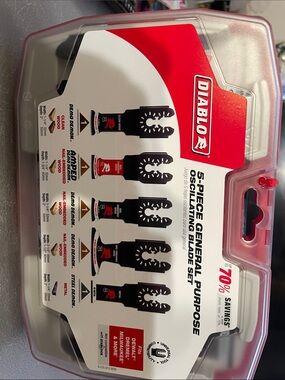 5-Piece Oscillating Blade Set - Black/Red